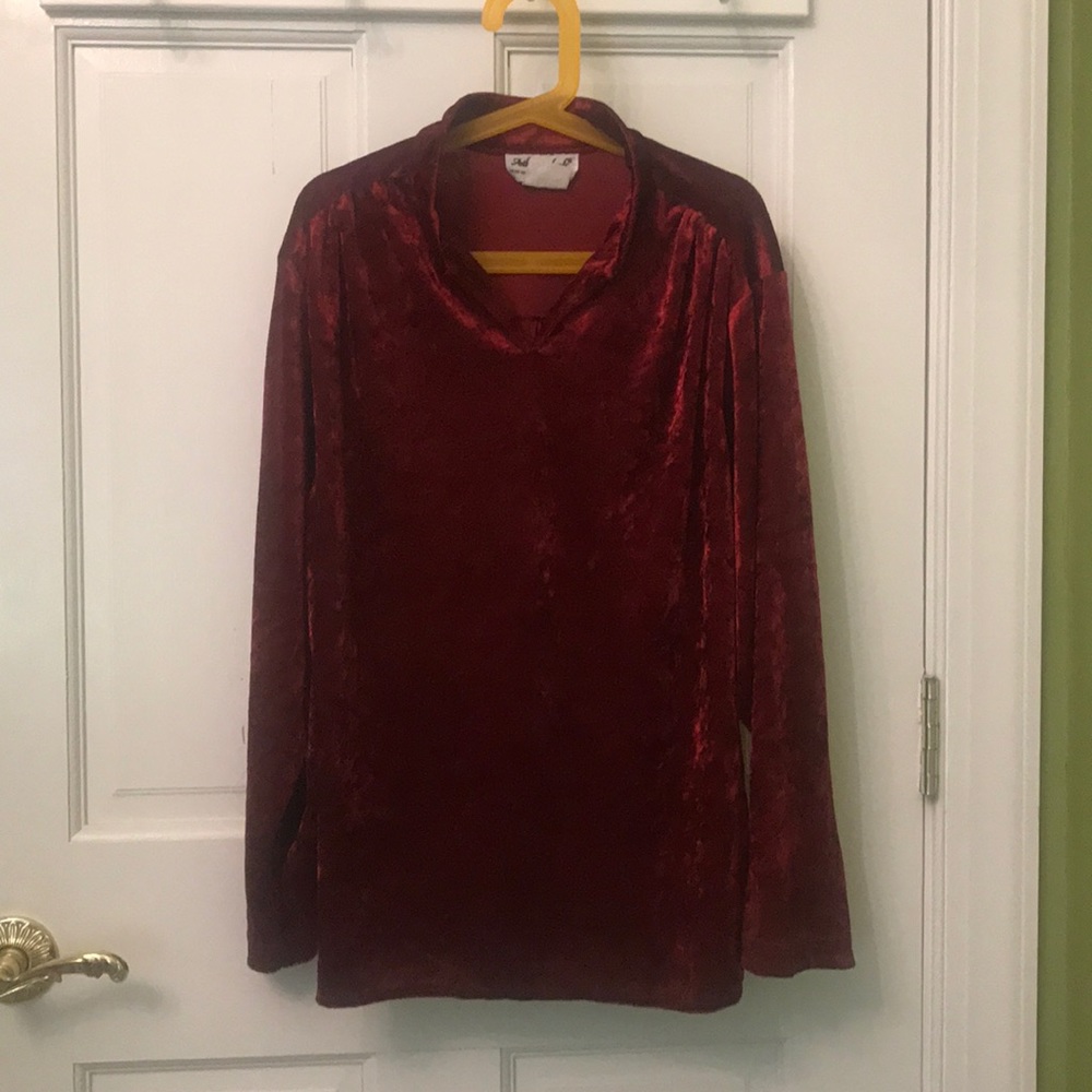 Red Crushed Velvet Top